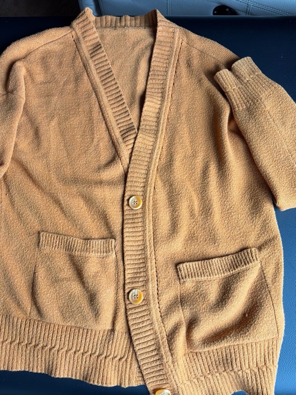 Woman’s Camel Button-Front Cardigan Sweater